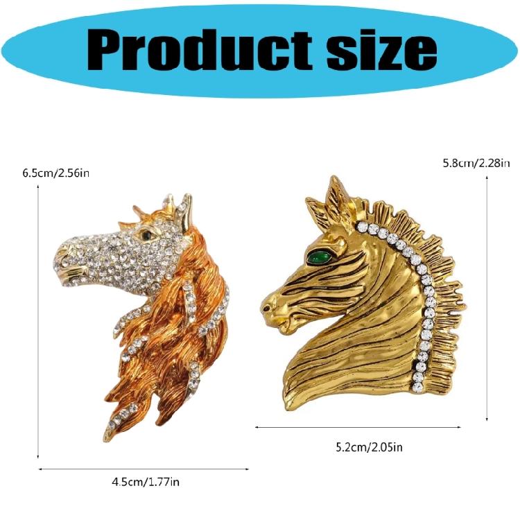 Sturdy Craftsmanship Horse Brooch Alloy Jewelry With Smooth Surfaces for Party Outfits