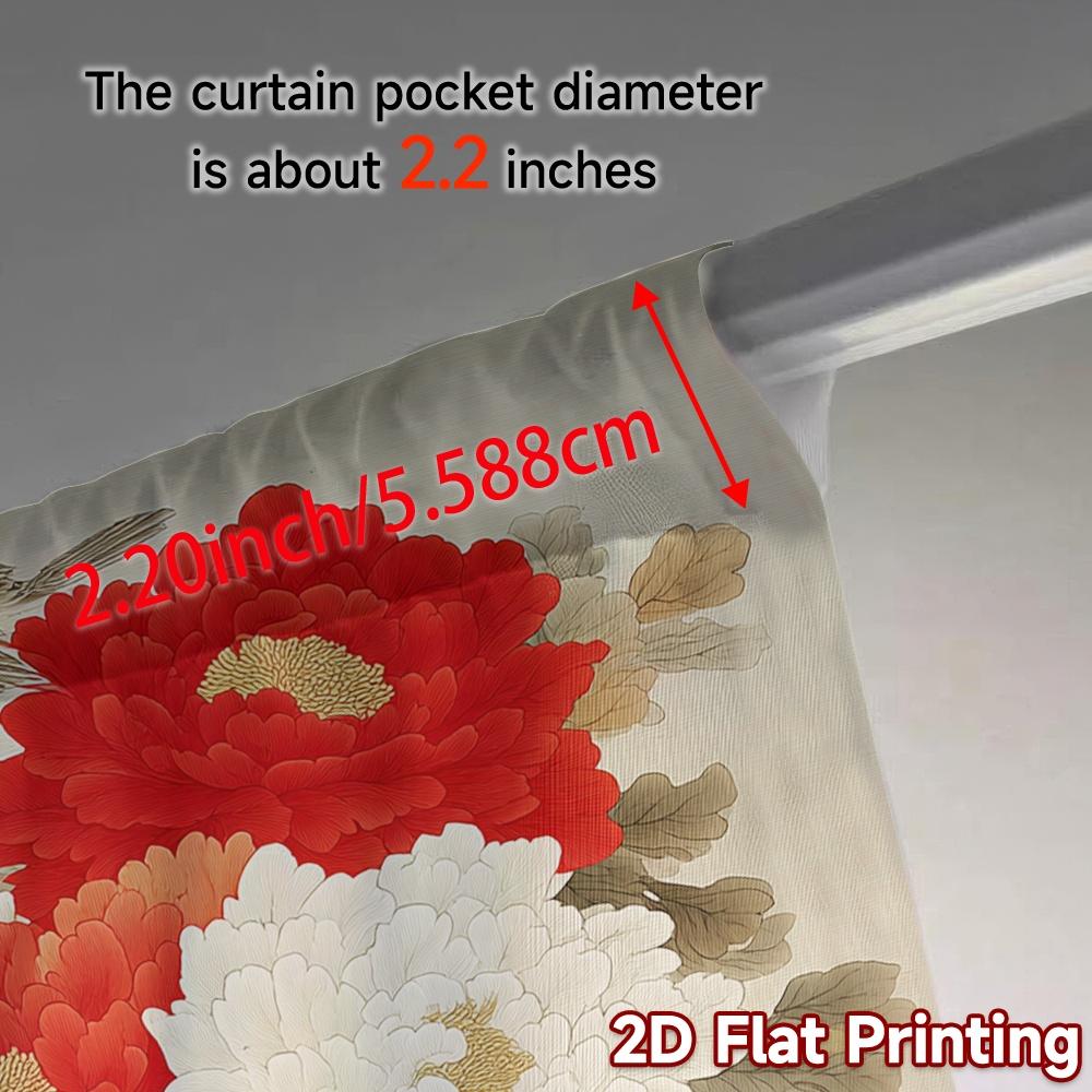 2D FLAT PRINTING 2pcs Curtains (Without Rod) Floral Elegance with Birds Women is Day Festival Popular Curtains&Drapes Versatile