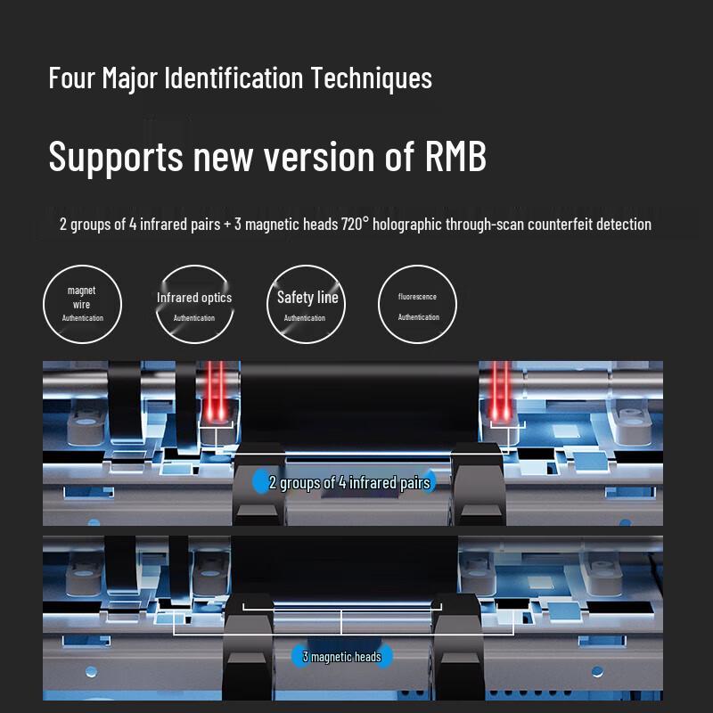 Deli Smart Dual-Screen Bill Counter