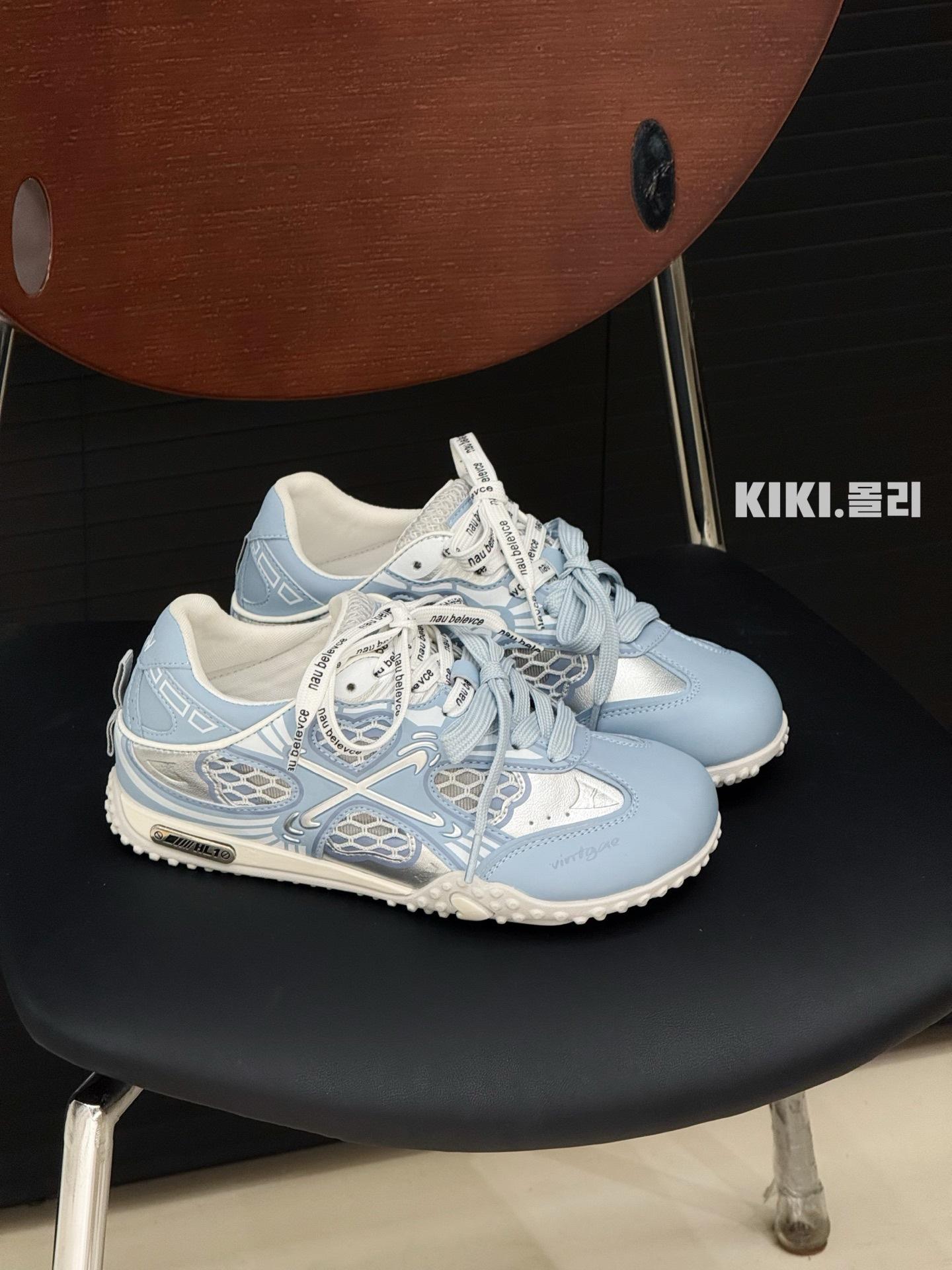 

Niche catwalk dad shoes women s ins tide 2025 height increase design sense color matching platform casual sports shoes women 40 синий