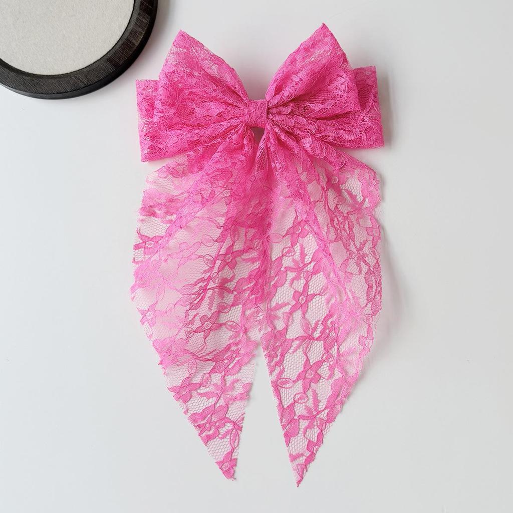 Accesorio para el Cabello Infantil con Lazo de Encaje Pinza para el Cabello Estilo Bosque Dulce Pinza para el Cabello Bordada con Malla de Cinta Elegante para Mujer