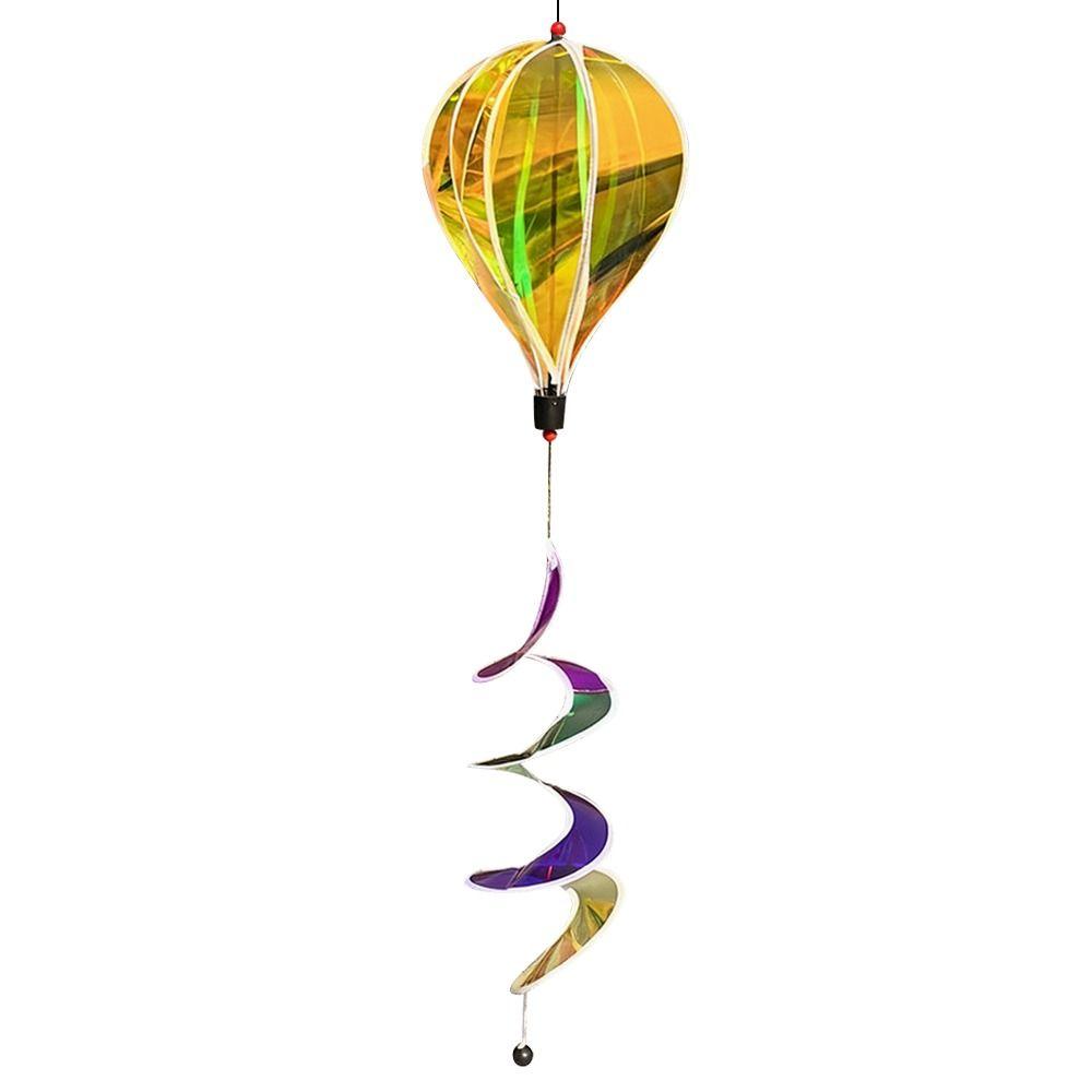 Giant Size Rainbow Hot Air Balloon Rotating Sequins Plastic Material Pinwheels 4X Balloon 43.3inch Height Whirligigs Kids Play