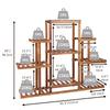 9 Tiers Heavy Duty Wooden Plant Stand Flower Shelf for Indoor Outdoor