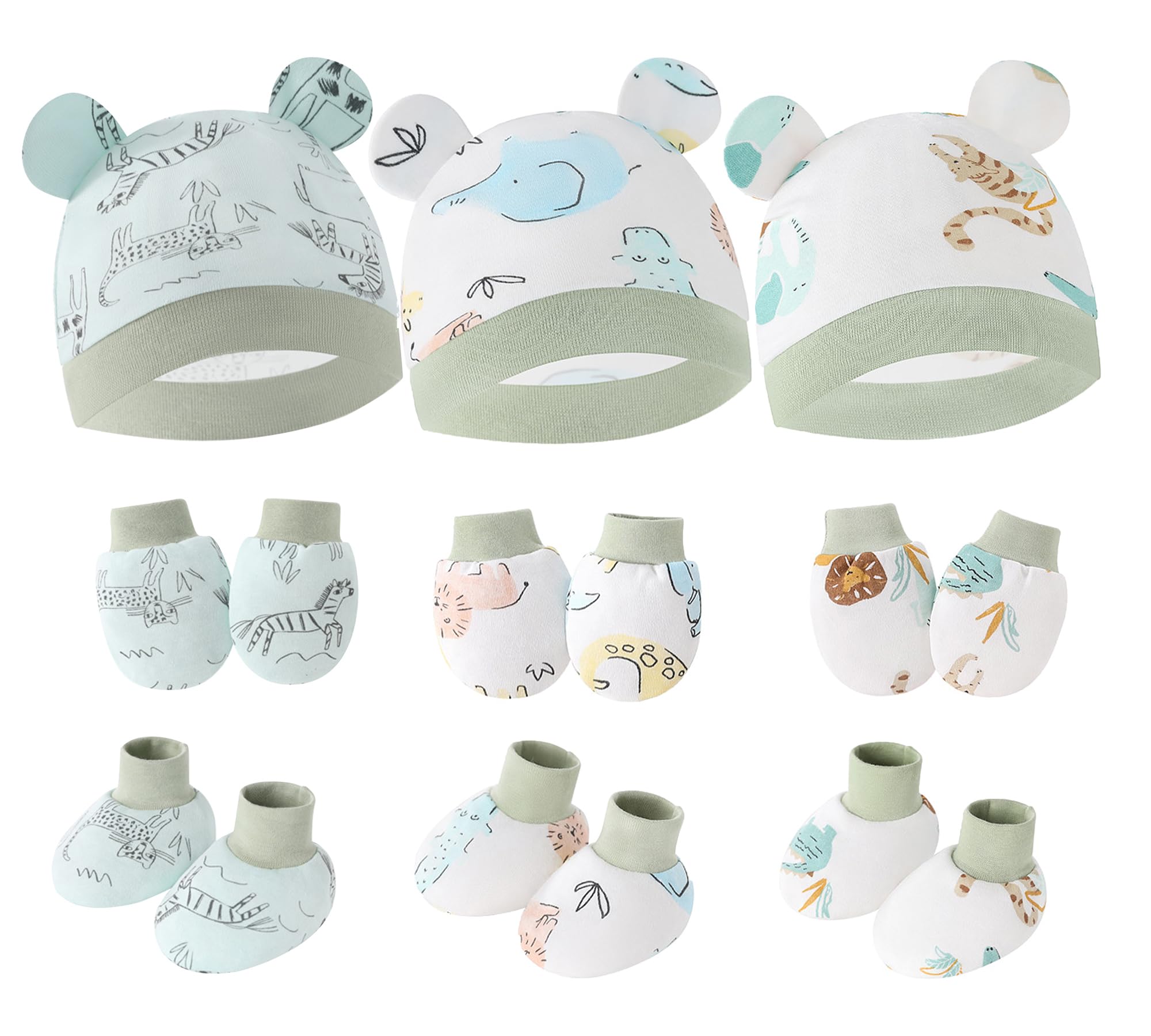 

Панеги Детские варежки и варежки и носки Идеально для малыша Милый подарок для набора Шапка, Набор против царапин, Мягкий, Преп, Новорожденные, #3-Piece