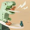 With Light Music Electric Dinosaur Race Track Double Track Electric Double Track Dinosaur Toy  Kids