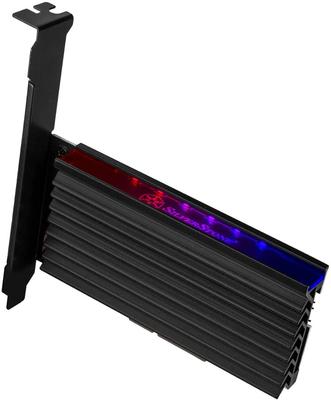 Silverstone Beleuchtete M.2 NVMe SSD Erweiterungs-PCIe x4-Adapterkarte mit adressierbarer RGB-Unterstützung (SST-ECM24-ARGB)