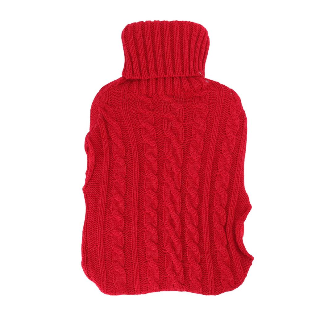 Hot Water Bag Rubber Explosionproof Water Injected Hand Warming Bag with Knit Hand Insert Cover Large