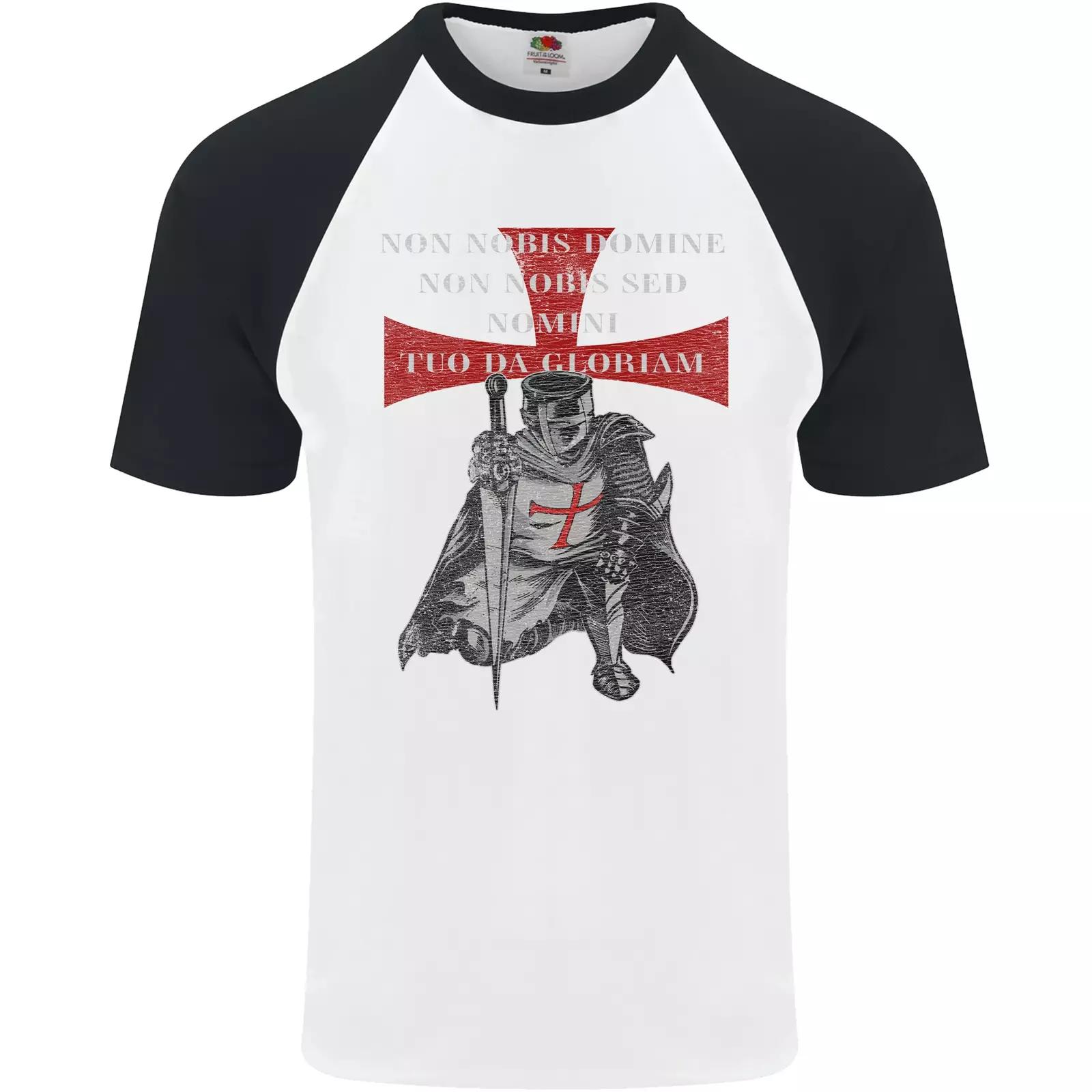 

Knights Templar Prayer St Georges Day Mens S/S Baseball T-Shirt S