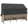 Vidaxl Sun Lounger with Canopy and Cushions, Light Gray, Poly Rattan