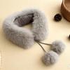 Soft Plush Fur Collar Scarf Faux Fur Fur Collar Shawl New Pom Pom Scarf  Women