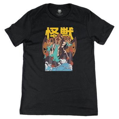 Kaiju Drache Anime Stil Grafische Kunst T-Shirt Manga Comics Thema Neuheit T-Shirt