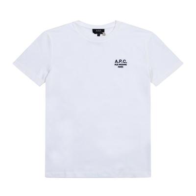A.p.c.. Madame Standard Unisex Kurzarm T-Shirt Cohbu M26388 Tae Weiß Dunkelblau