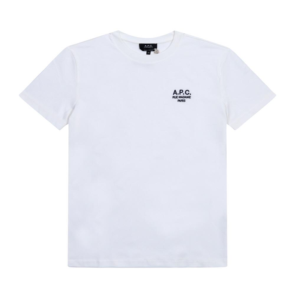 

A.p.c. Madame Standard Unisex Short Sleeve Tee Cohbu M26388 Tae White Dark Navy COHBU M26388 TAE WHITE/DARK NAVY (XL)