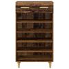 Shoe Cabinet with Shelf Rustic Wood Look 60 x 35 x 105 cm Engineered Wood