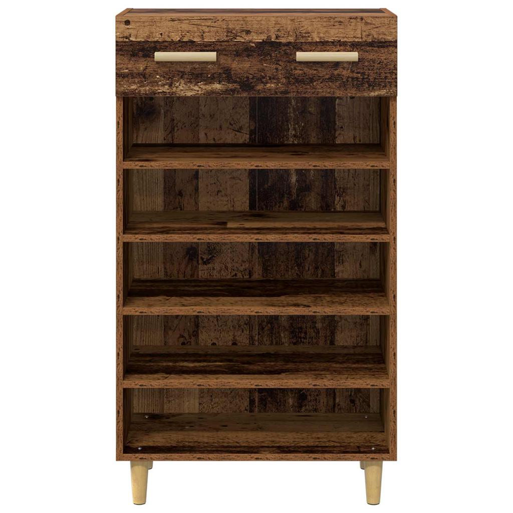 Shoe Cabinet with Shelf Rustic Wood Look 60 x 35 x 105 cm Engineered Wood