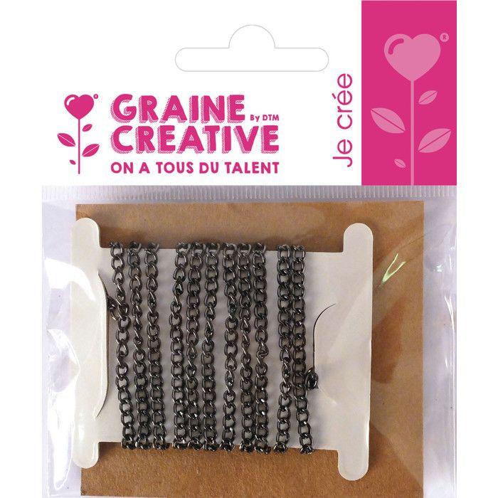 Graine Créative - Jaseron Link Chain Ø2mm Anthracite Per Meter