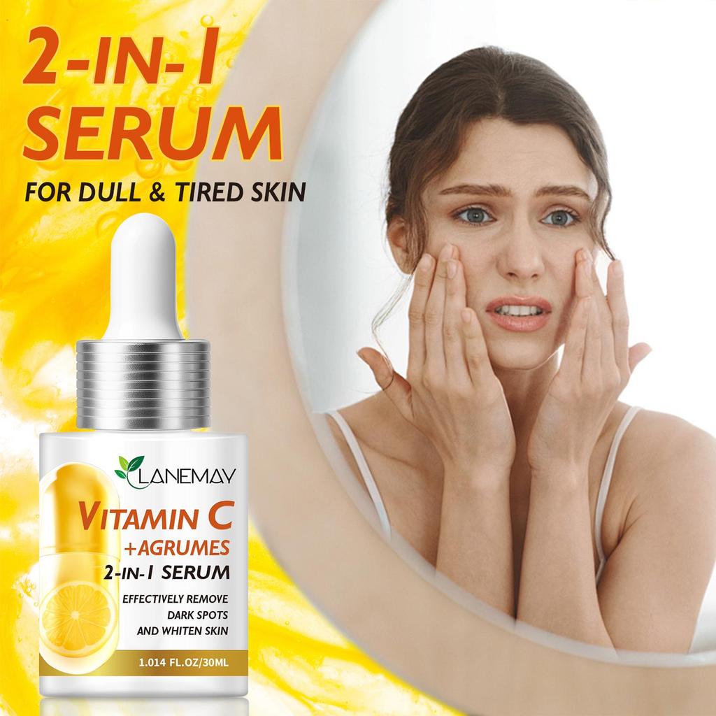 2 v 1 Vitamínové C Sérum na Tvár s Citrusmi - Hĺbkovo Hydratuje a Vyhladzuje Pleť, Rozjasňuje Matnú Pleť a Zvyšuje Jej Žiarivosť, 30ml