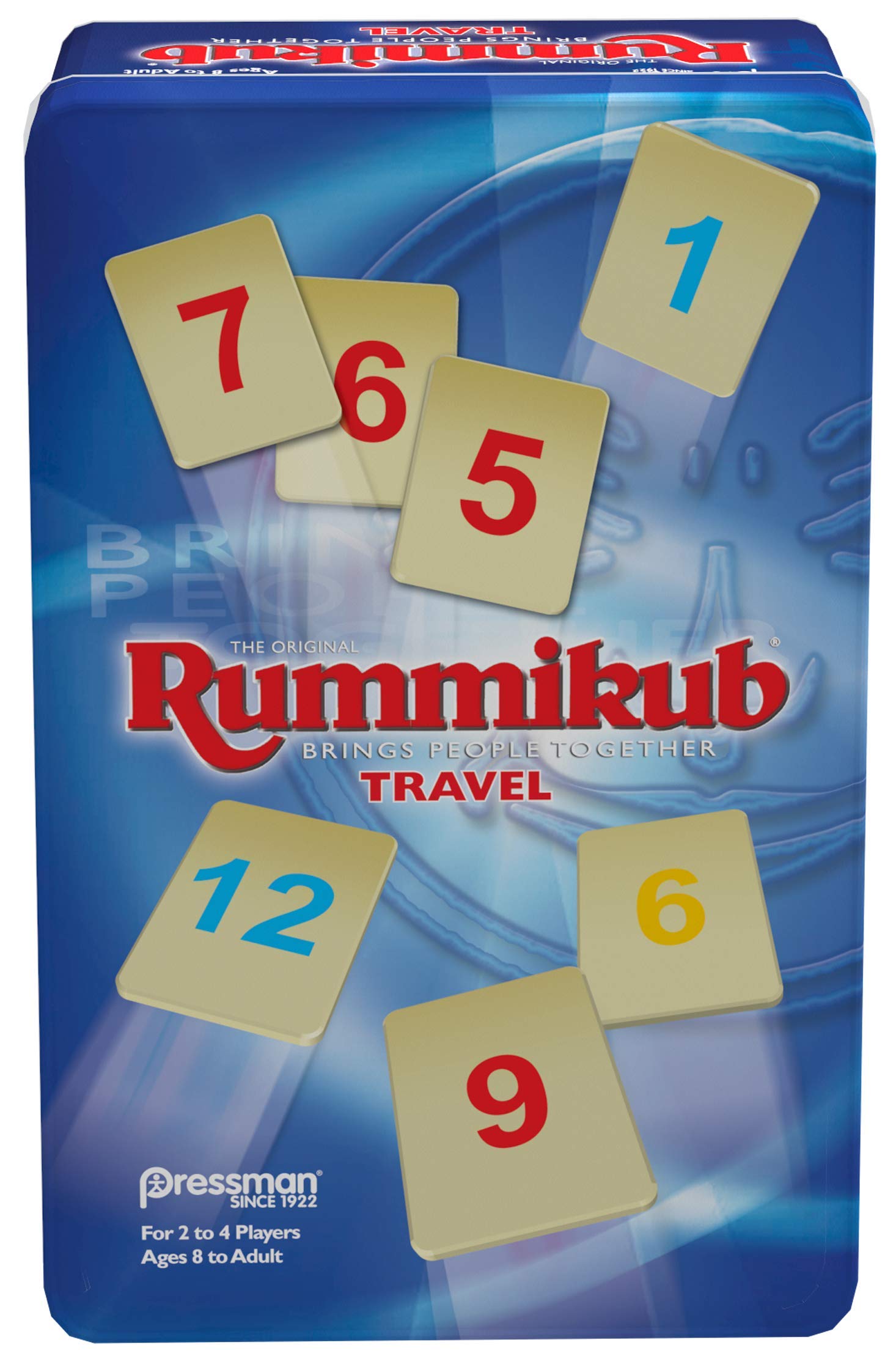 

Pressman Toy Rummikub Travel in Collectible Tin 106 Plastic Tiles The Original Game синий