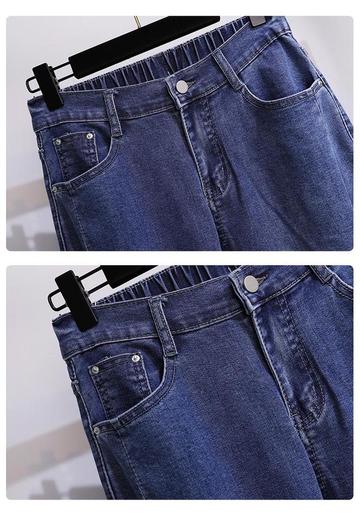 Plus Size High Waist Denim Slimming Dad Pants - Casual and Loose Fit for Women