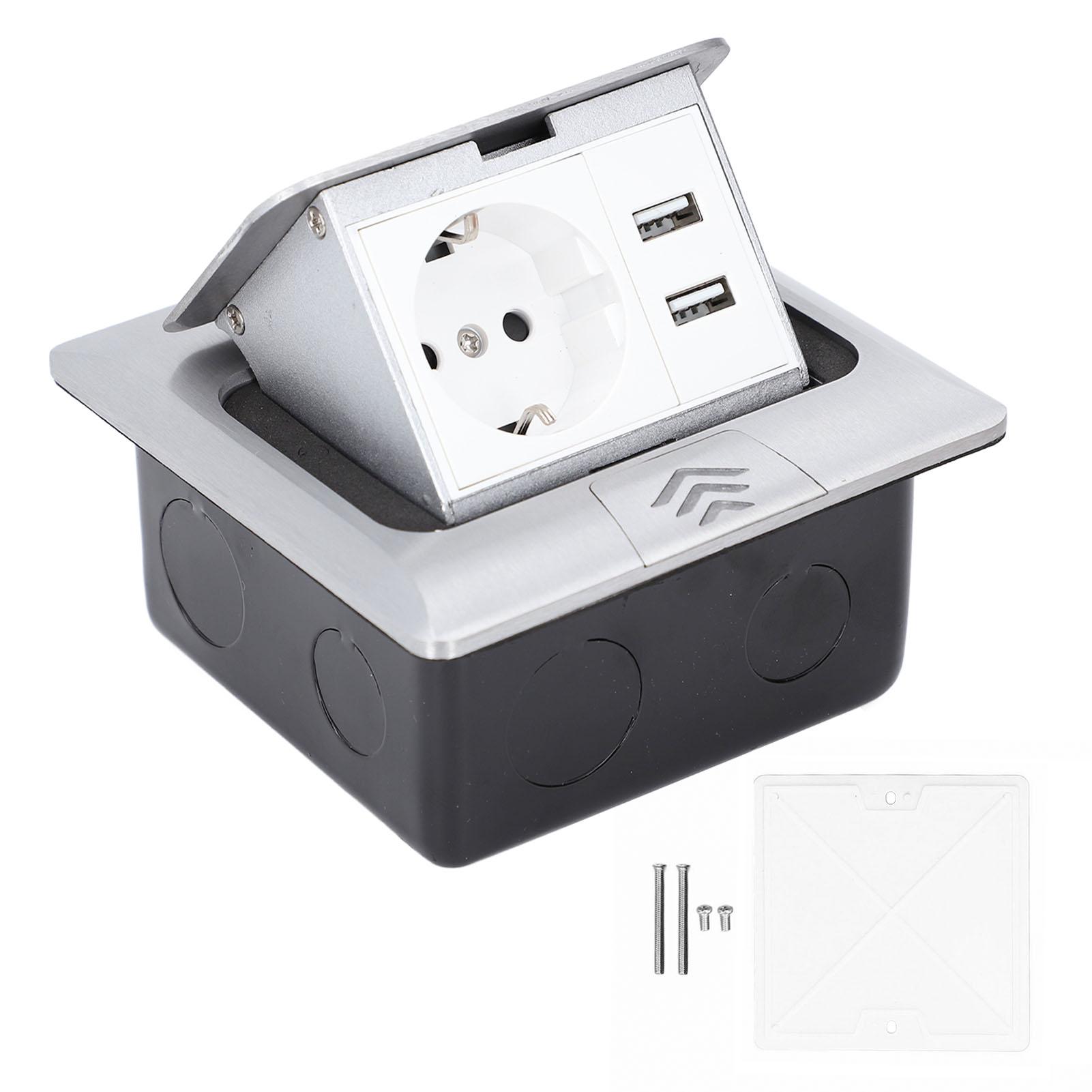 

Pop Up Floor Outlet Box Embedded IP44 Waterproof Weatherproof USB Floor Electrical Outlet for
