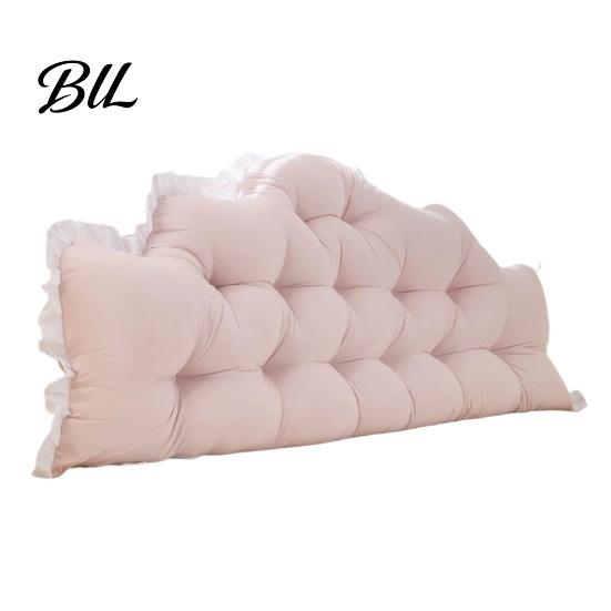 Wedge Pillow for Bed Headboard Cushion with Ruffle Trim, Dorm Pillow, Crown Shape, Comfortable Support College Bedroom Decor, Reading Back Window Seat