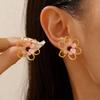 Retro Geometric Hollow Flower Earrings for Women