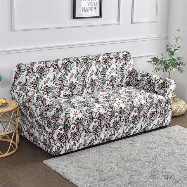 1 2 3 4 Seater Flowers Printed Sofa Cover Elastic Spandex Sofa Slipcover Stretch Sofa Covers For Living Room Furniture Protector