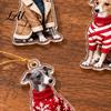 Christmas Tree Hanging Decorations Greyhound Advent Calendar 24 Days Countdown 2D Day Flat Acrylic Dog Ornaments for Holiday Decoration Calendar