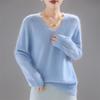 Autumn And Winter New Wool Pulling Knitted V-Neck Loose Sweater Top With Knitted Sweater Bottoming Shirt Casual