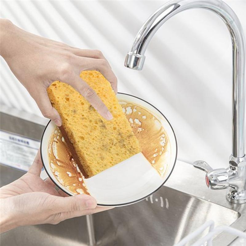 AD23-32Pcs Natural Coconut Pan Brush Palm Fiber Eco-Friendly Sponge For Kitchen Dishes Cleaning