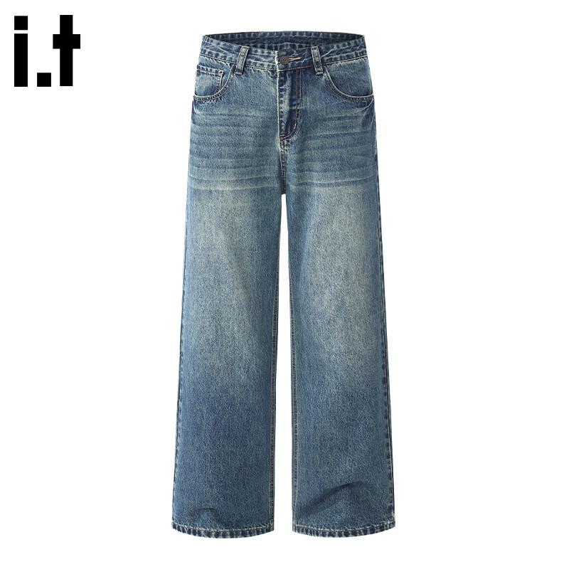 CHOCOOLATEit Men's American Curved Blade Loose Fit Jeans