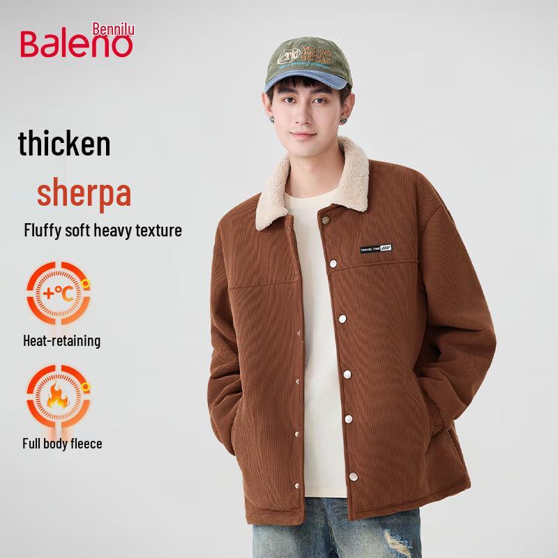 

Baleno Men s Corduroy Thickened Winter Casual Jacket XL