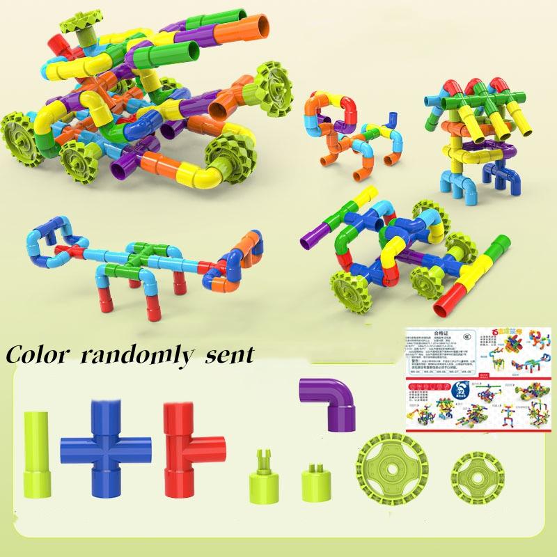new DIY Water Building Blocks Toys Children Educational Tube Water-pipe Blocks Pipeline Building Construction Toys