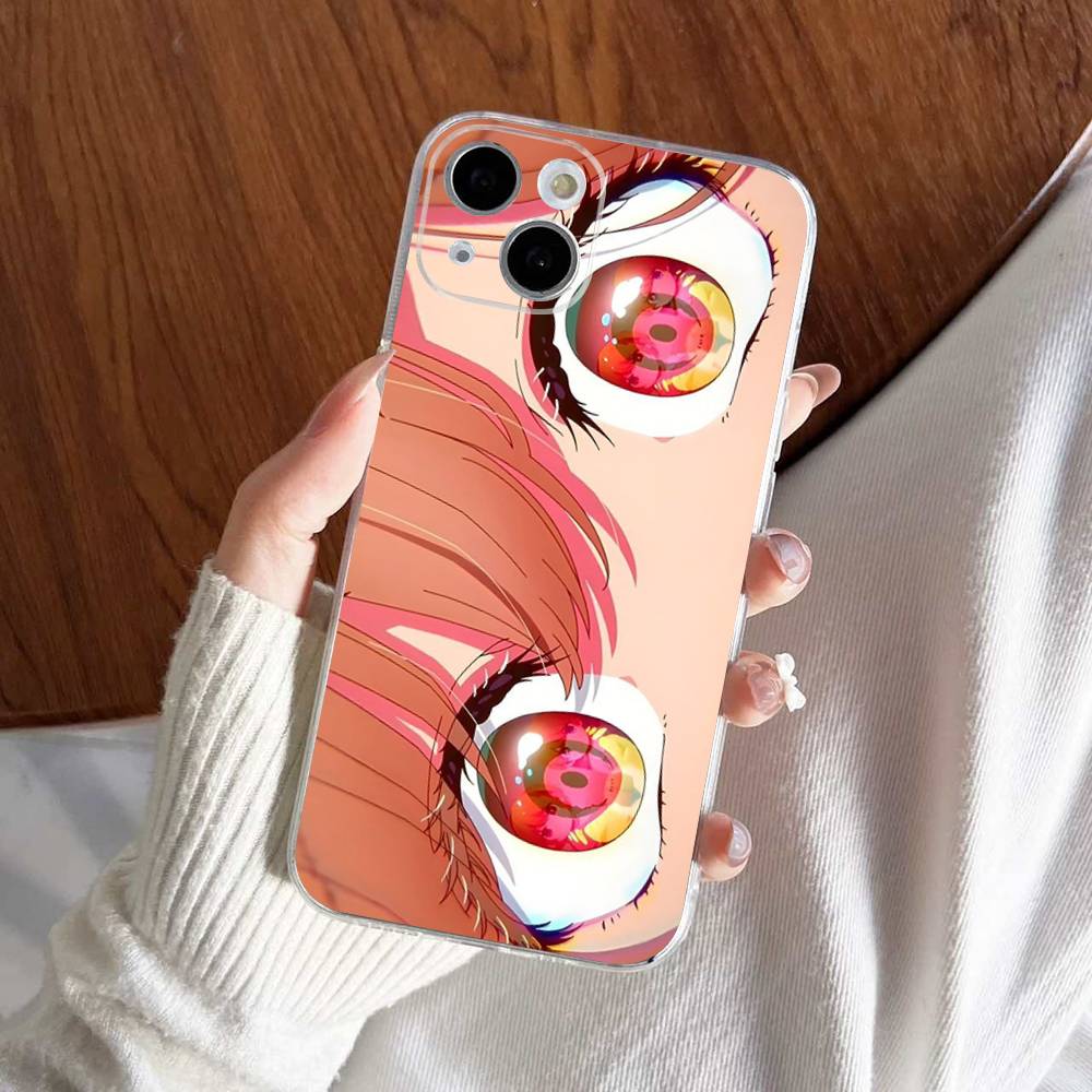 Cute Anime Big Eyes Girl Phone Case For iPhone 17 16 15 14 13 11 12 Pro Max Mini Plus Shockproof Transparent Soft TPU