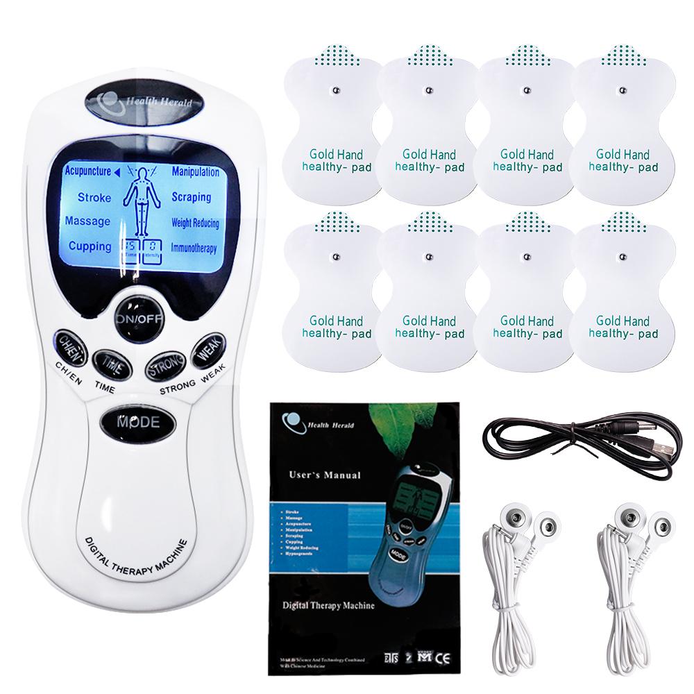 Durable And Safe Electric Tens Dual Output Massage Instrument Electrical Ems Muscle Stimulator Pulse Massager Acupuncture For Neck Back Full Body