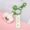 Handmade Crochet Garlic/Cabbage/Scallion/Chili Keychain Yarn Key Holder Veggie Bag Charm Gift for Students and Friend