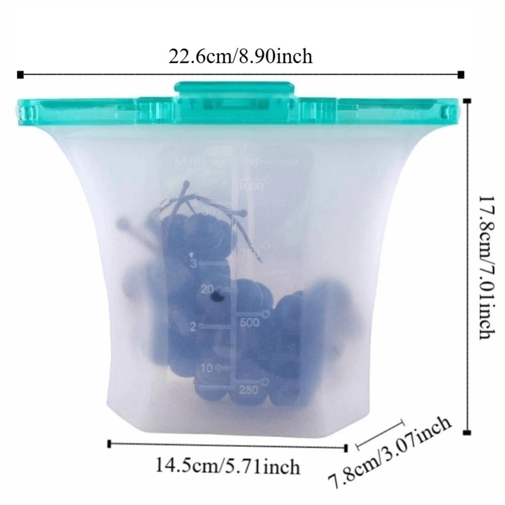 Food-grade Silicone Fresh-keeping Bag 1000ml Food Storage Bag Freezer Seal Bags Kitchen Tool