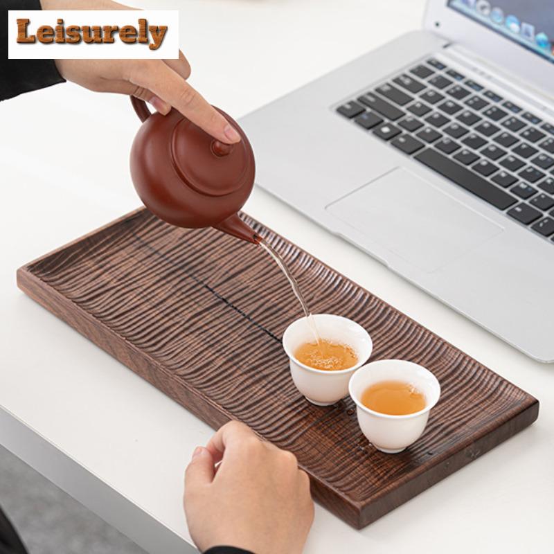 Walnut Rectangular Tea Tray Afternoon Tea Dessert Plate Coffee Storage Board Teapot Stove Insulation Dishes For Serving Tea Item