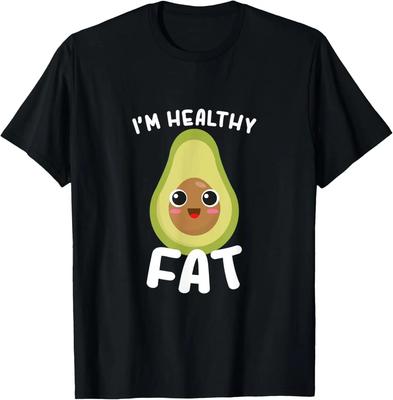 Healthy Fat Avocado Kawaii Cute Graphic TShirt Unisexs Casual Short Sleeve Crewneck