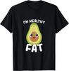 Gesundes Fett Avocado Kawaii Süß Grafik T-Shirt Unisex Lässig Kurzarm Rundhals