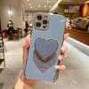 Applicable to Apple 17PLUS mobile phone case love airbag invisible bracket 16Pro bracket 13 fine hole 15 electroplated TPU