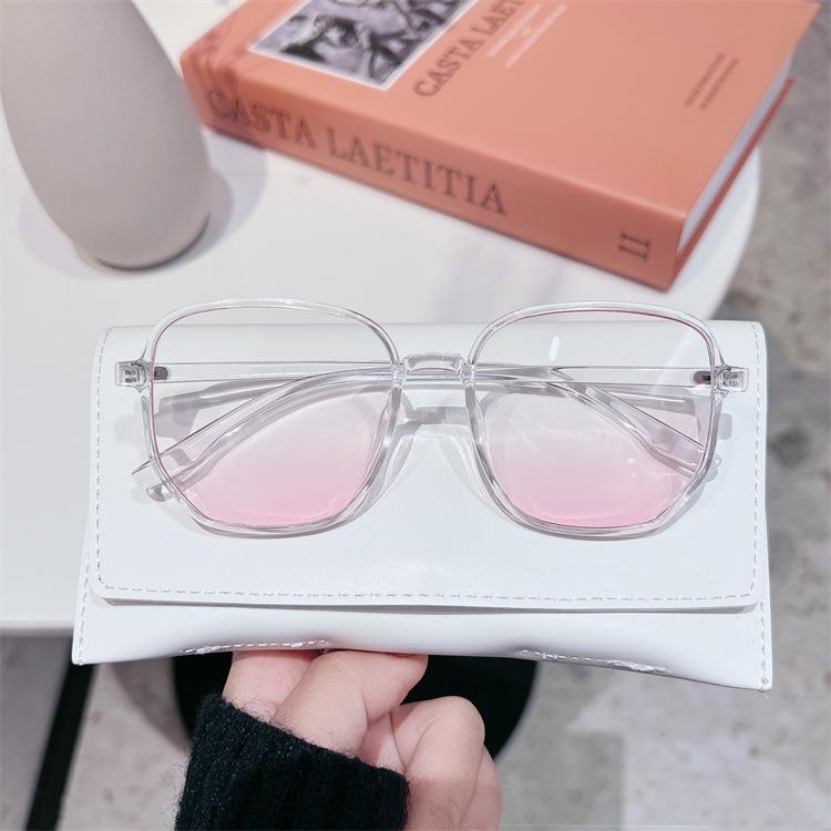 Anti Blue Light Near Sighted Glasses New Women Powder Blusher Glasses Moisture Resistant UV Large Frame Thin Face Myopia Eyewear