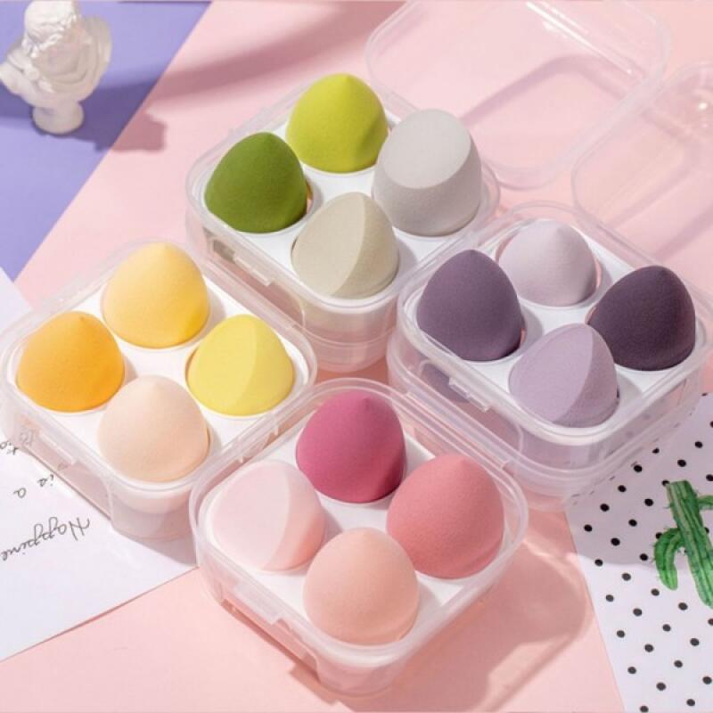 Foundation Waterdrop Puff Makeup Sponge 4-piece set green