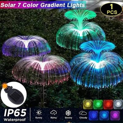 Luz solar LED Jellyfish Jellyfish Multi Color Light Color usada para luzes de atmosfera decorativas em pátios, gramados e jardins