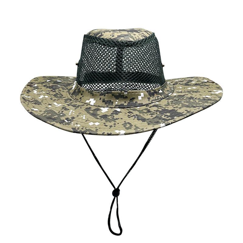 Sun Fisherman Hat Protection Large Brim Mesh Cap Outdoor Breathable