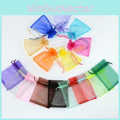 Sacs en organza tendance 10 pièces pour bonbons et bijoux en plusieurs couleurs et tailles