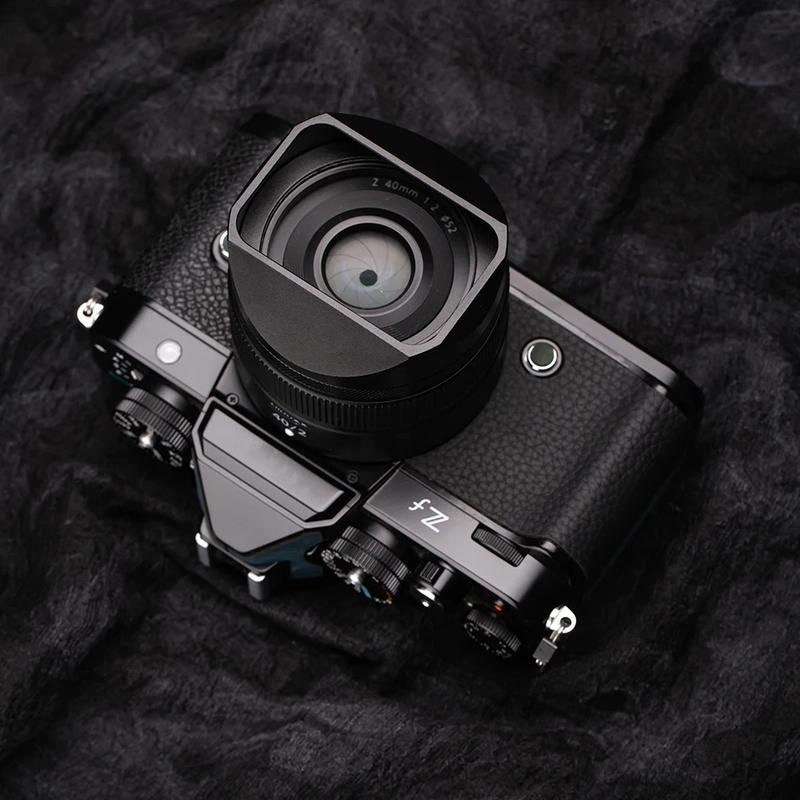 Square Metal Camera Lens Hood for Nikon Nikkor Z 28mm F2.8 Z 40 F2SE/Z 40mm F2 Lens Hood Lens Cap LH-N52 Replaces