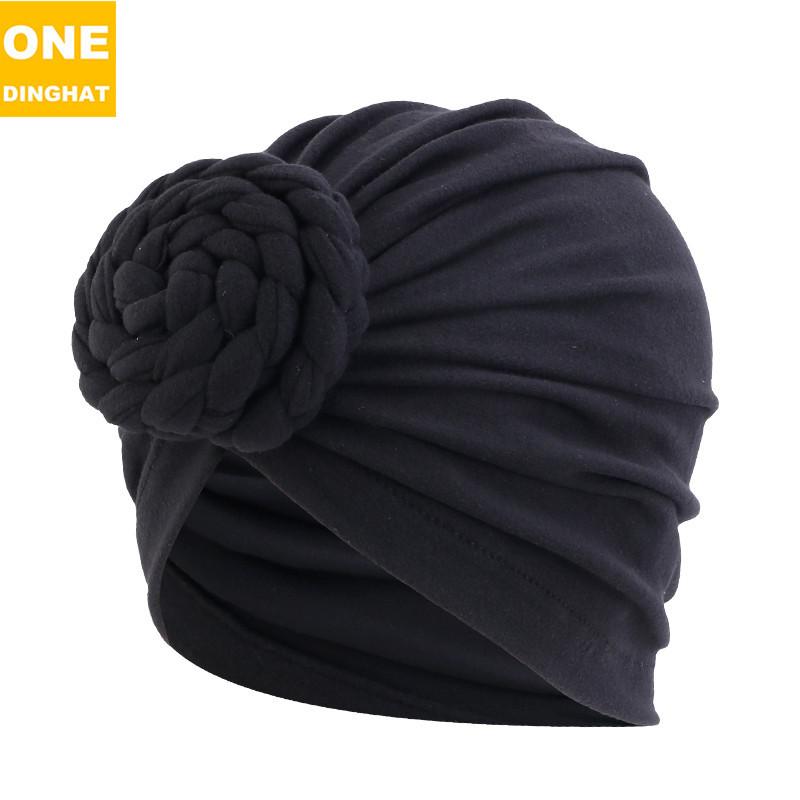 Chapéu Turbante Popular na Europa e América, Chapéu Pulôver com Nó, Chapéu Étnico de Cor Sólida, Chapéu Turbante Jdt-282F