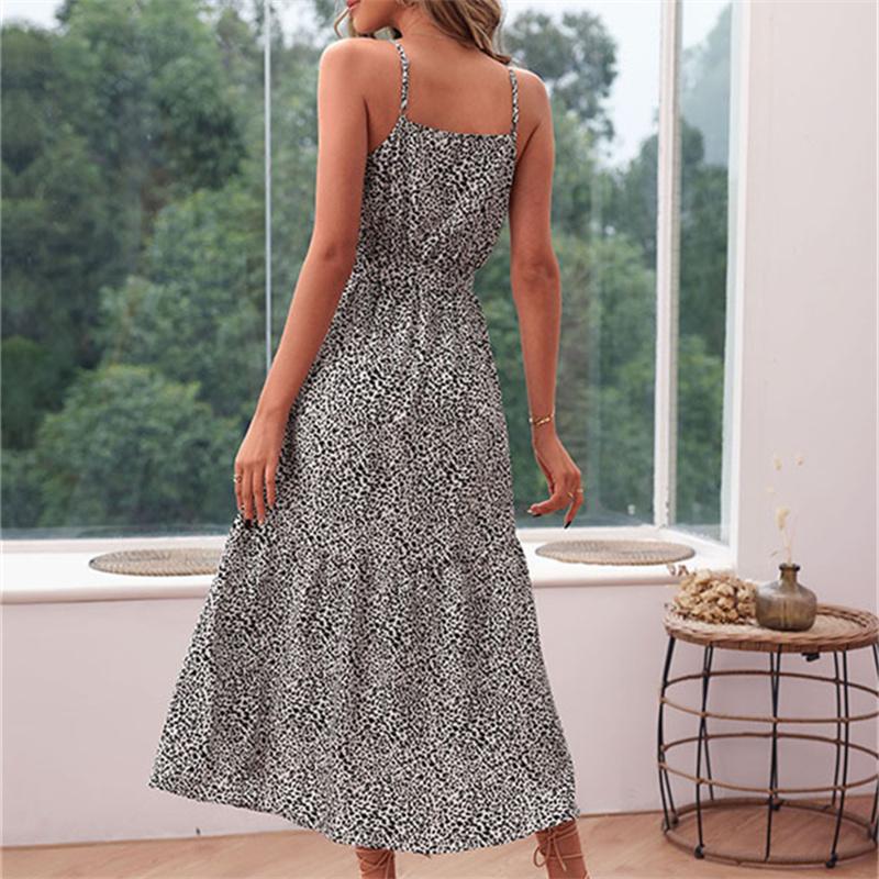 Elegant Bodycon Sexy Women's Dress for Women 2022 Summer Strap Leopard Boho Midi Dresses Woman Robe Femme Ladies Vestidos Mujer