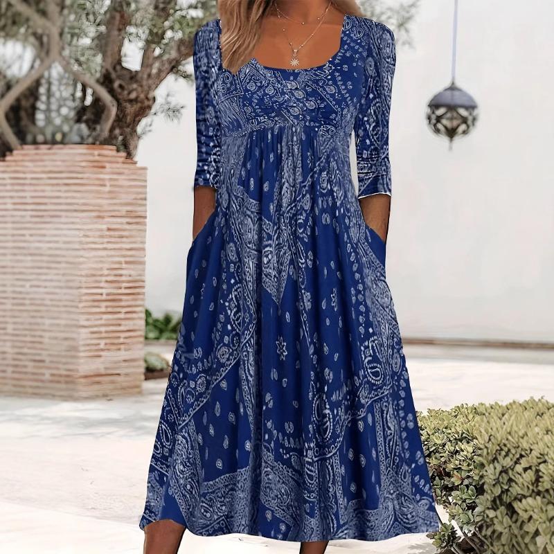 Spring/Summer Dress Casual Loose Plus-size Print Dress for Women